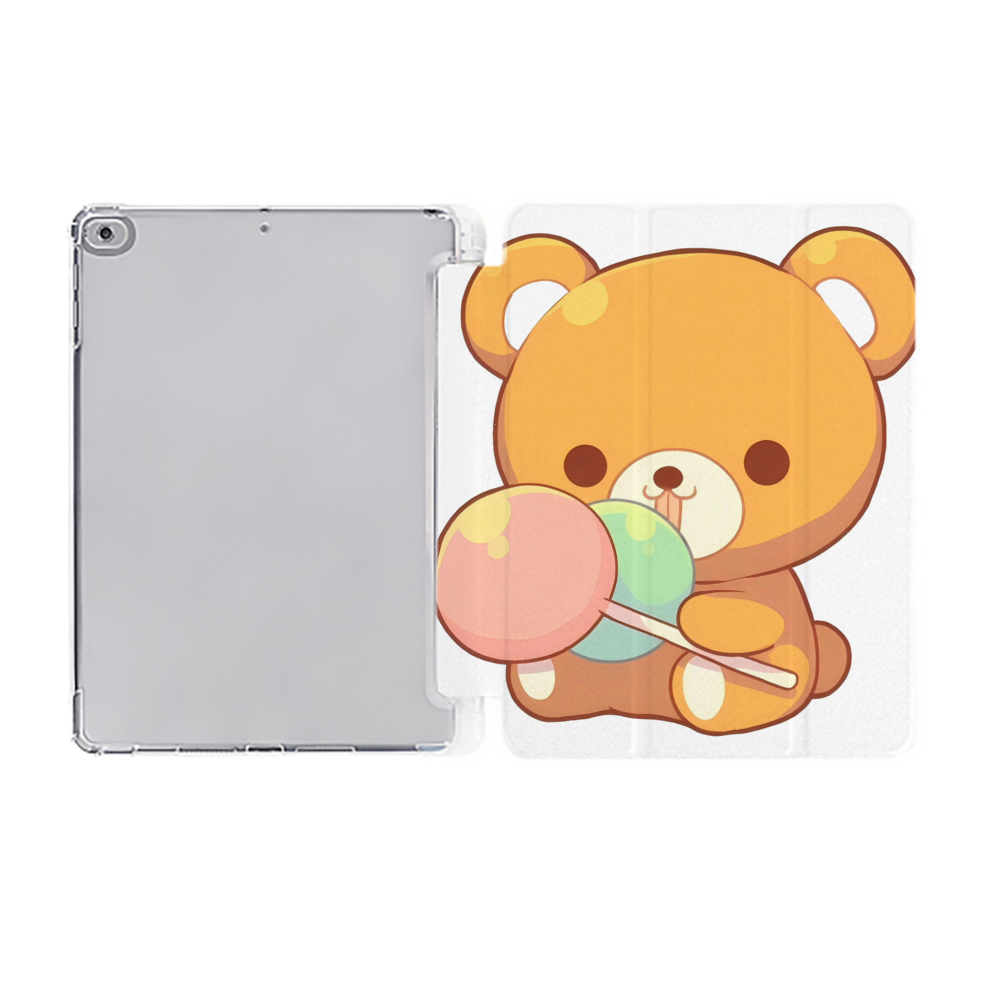 （画像用） リラックマ リラックマ キイロイトリ Rilakkuma Korilakkuma Kiiroitori IPad ケース ペン収納付き 三つ折りスタンド PUレザー×シリコン 対応機種9.5/10.5/10.9インチ